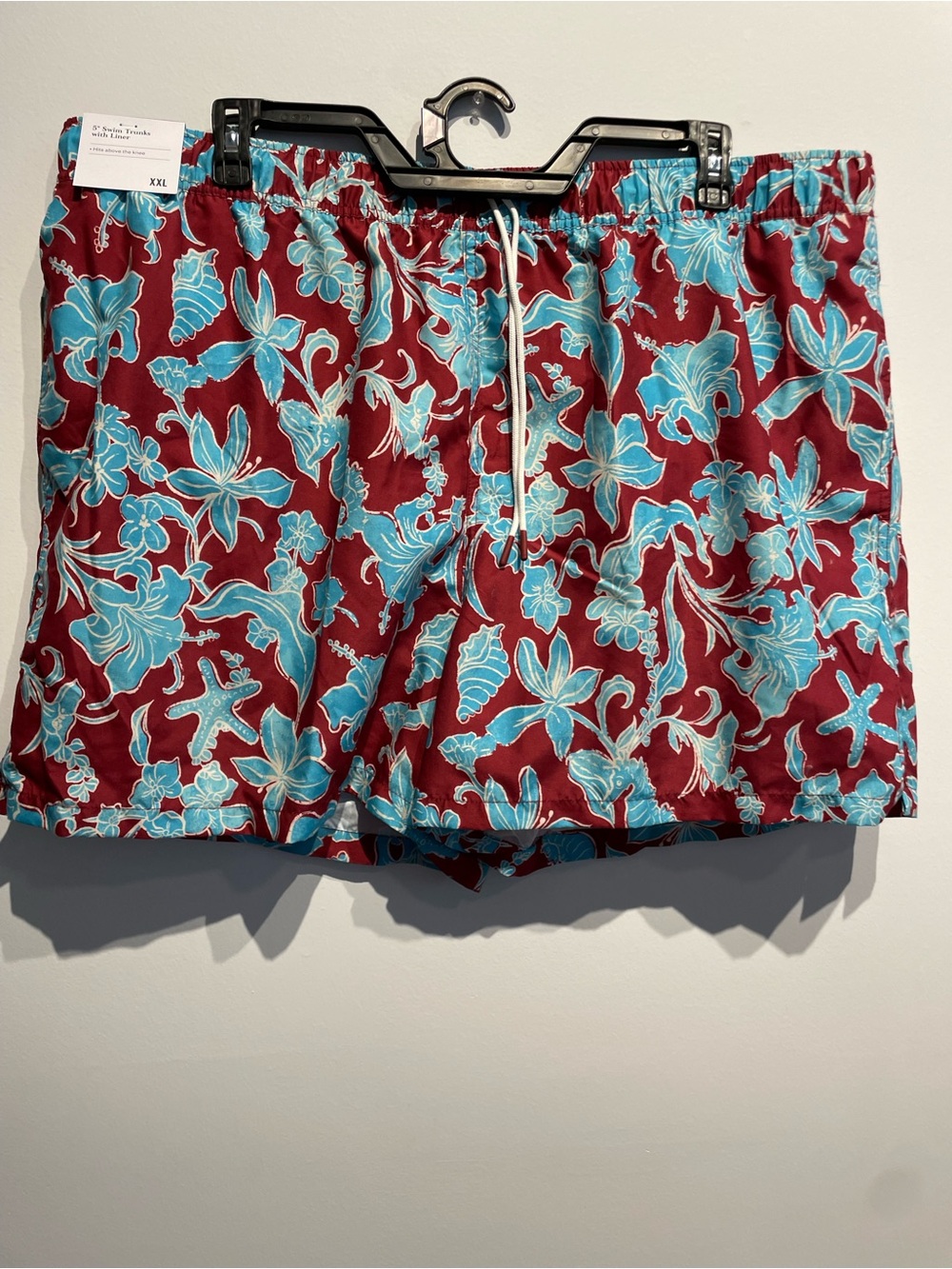 Goodfellow & Co. Men's Maroon/Blue 5” Swim Trunks Size XXL NWT